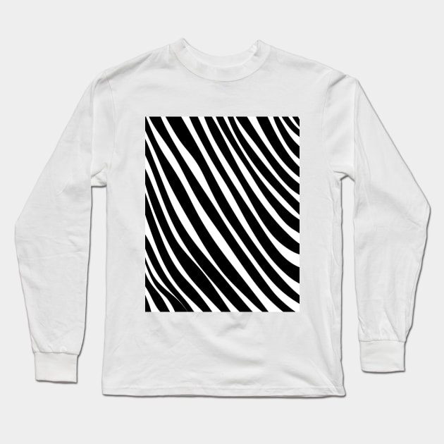 black and white zebra stripes pattern Long Sleeve T-Shirt by Spinkly